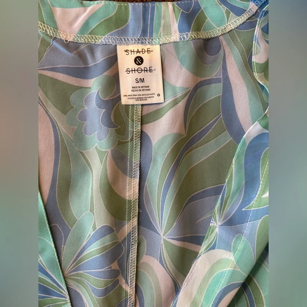 Shade & Shore S/M bathing suit cover, blues and greens, swim suit cover, cruise
